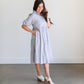 Collared Denim Tiered Midi Shirt Dress Dresses