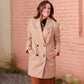 Collared Double Button Lined Coat Tops Staccato
