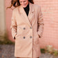 Collared Double Button Lined Coat Tops Staccato
