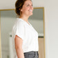 Collared V-Neck Rolled Sleeve Top Shirt Thread & Supply