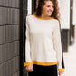 Women's modest sweatshirt black and mustard