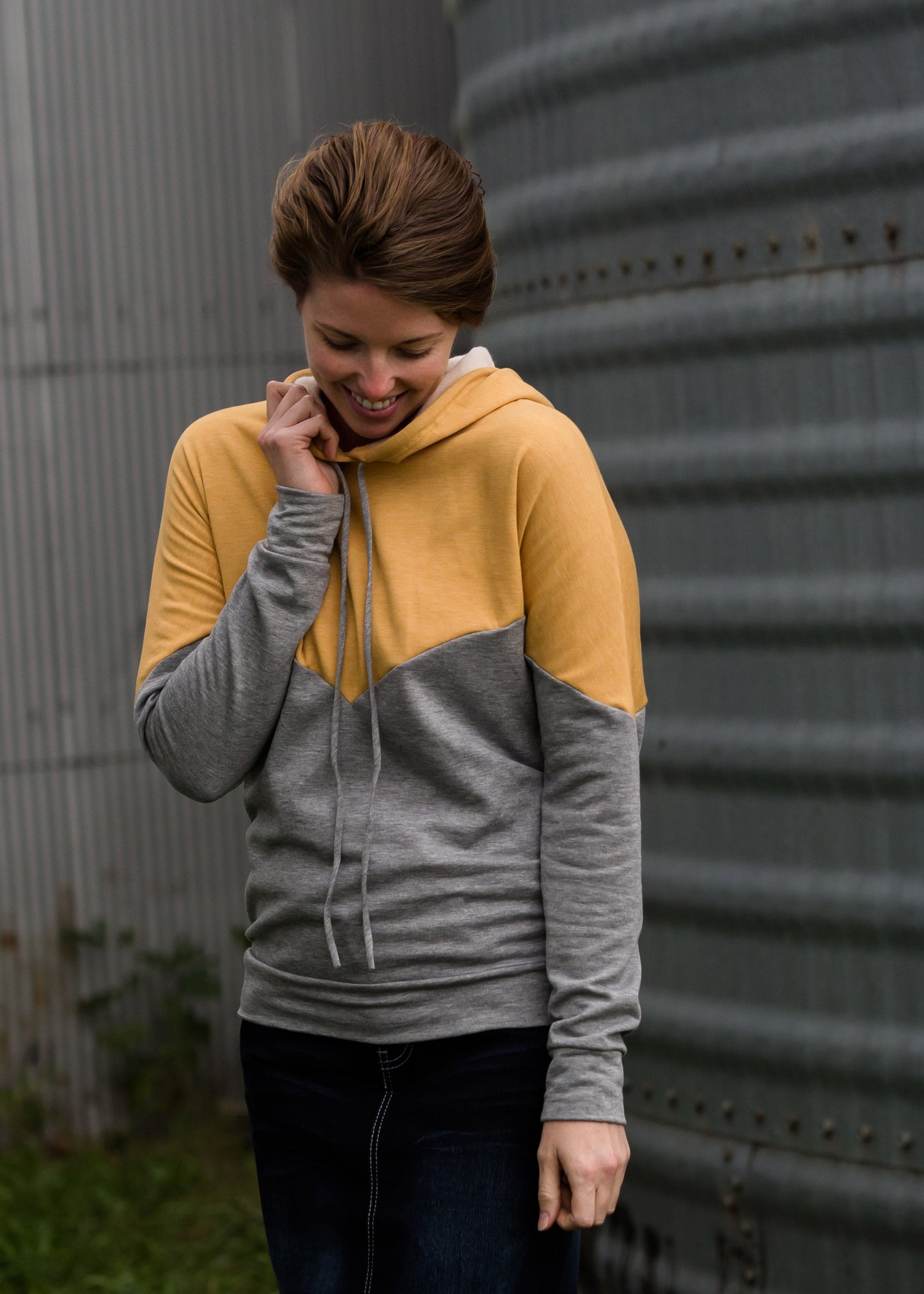Color Block French Terry Hooded Sweatshirt - FINAL SALE Tops