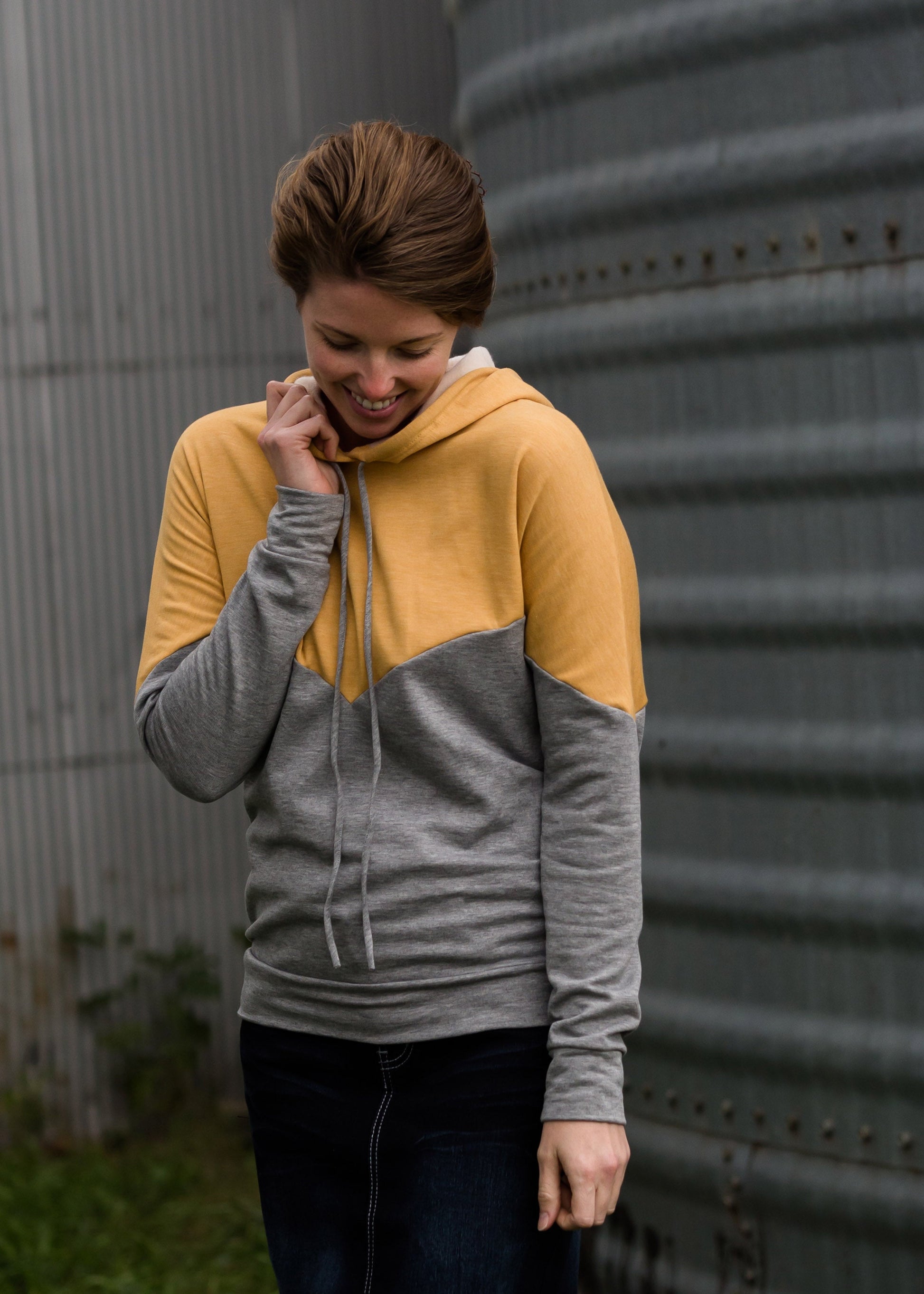 Color Block French Terry Hooded Sweatshirt - FINAL SALE Tops