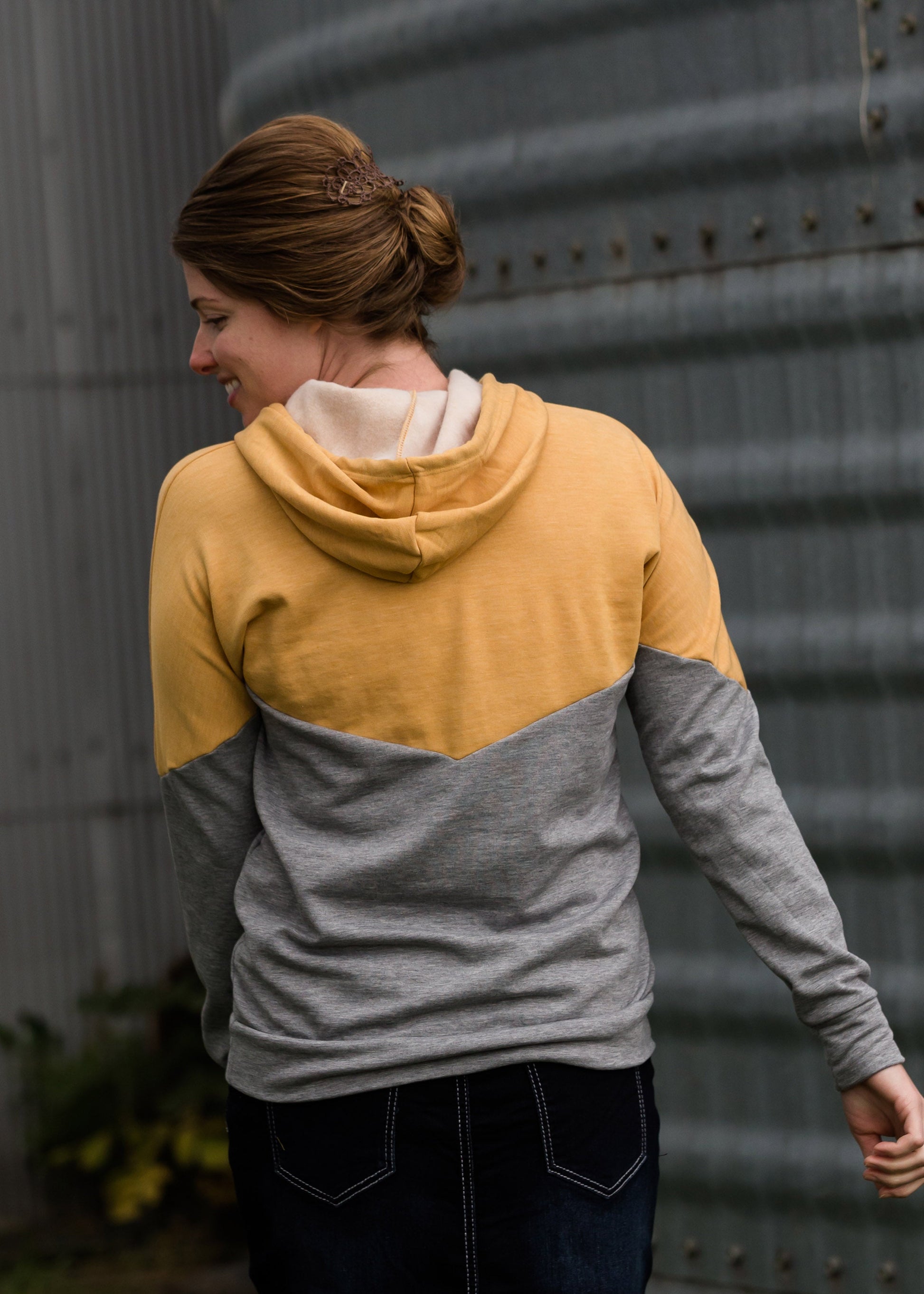 Color Block French Terry Hooded Sweatshirt - FINAL SALE Tops