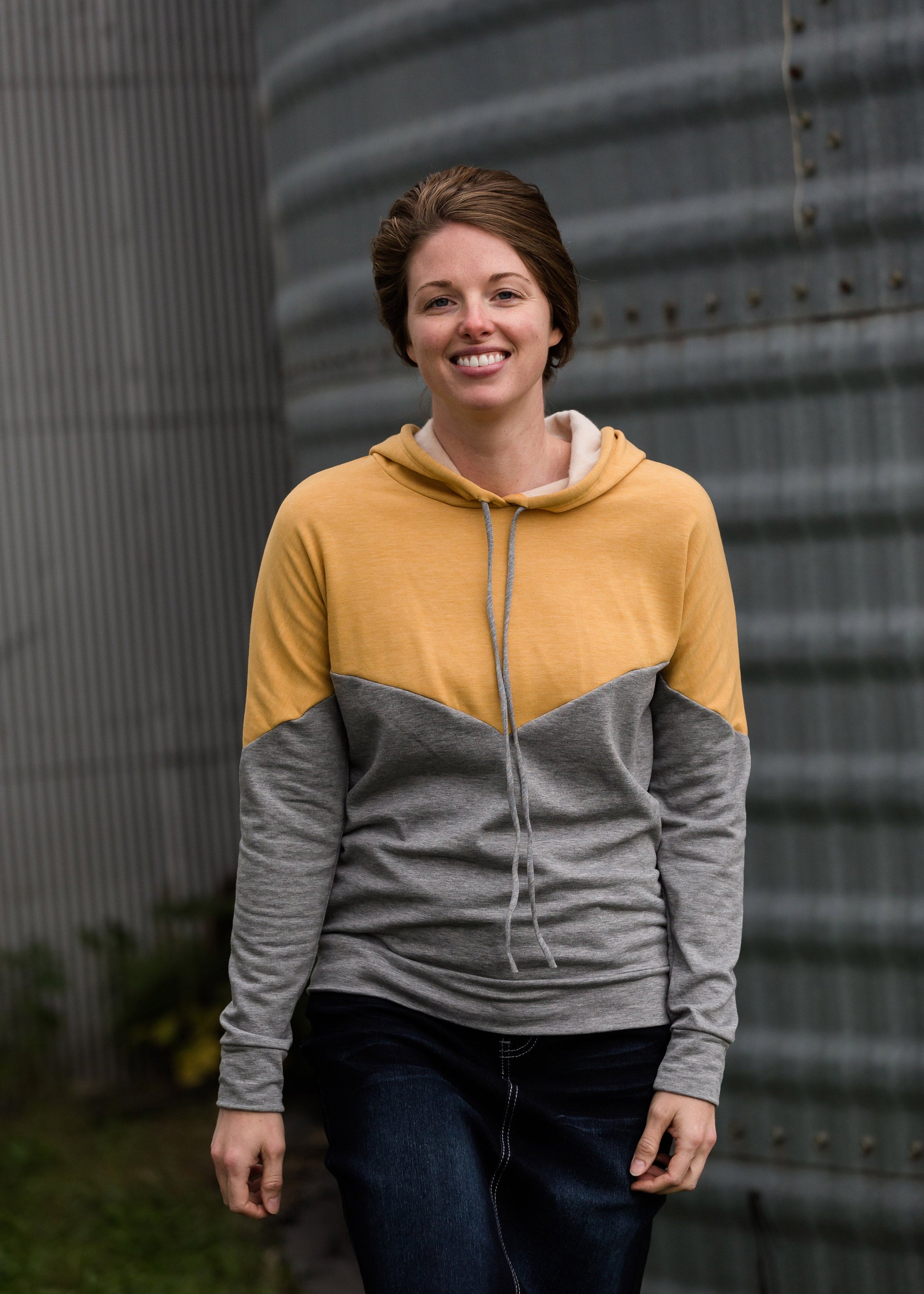 Color Block French Terry Hooded Sweatshirt - FINAL SALE Tops