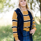 mustard color block boxy knit sweater
