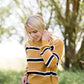 mustard color block boxy knit sweater