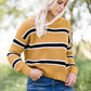mustard color block boxy knit sweater