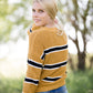 mustard color block boxy knit sweater