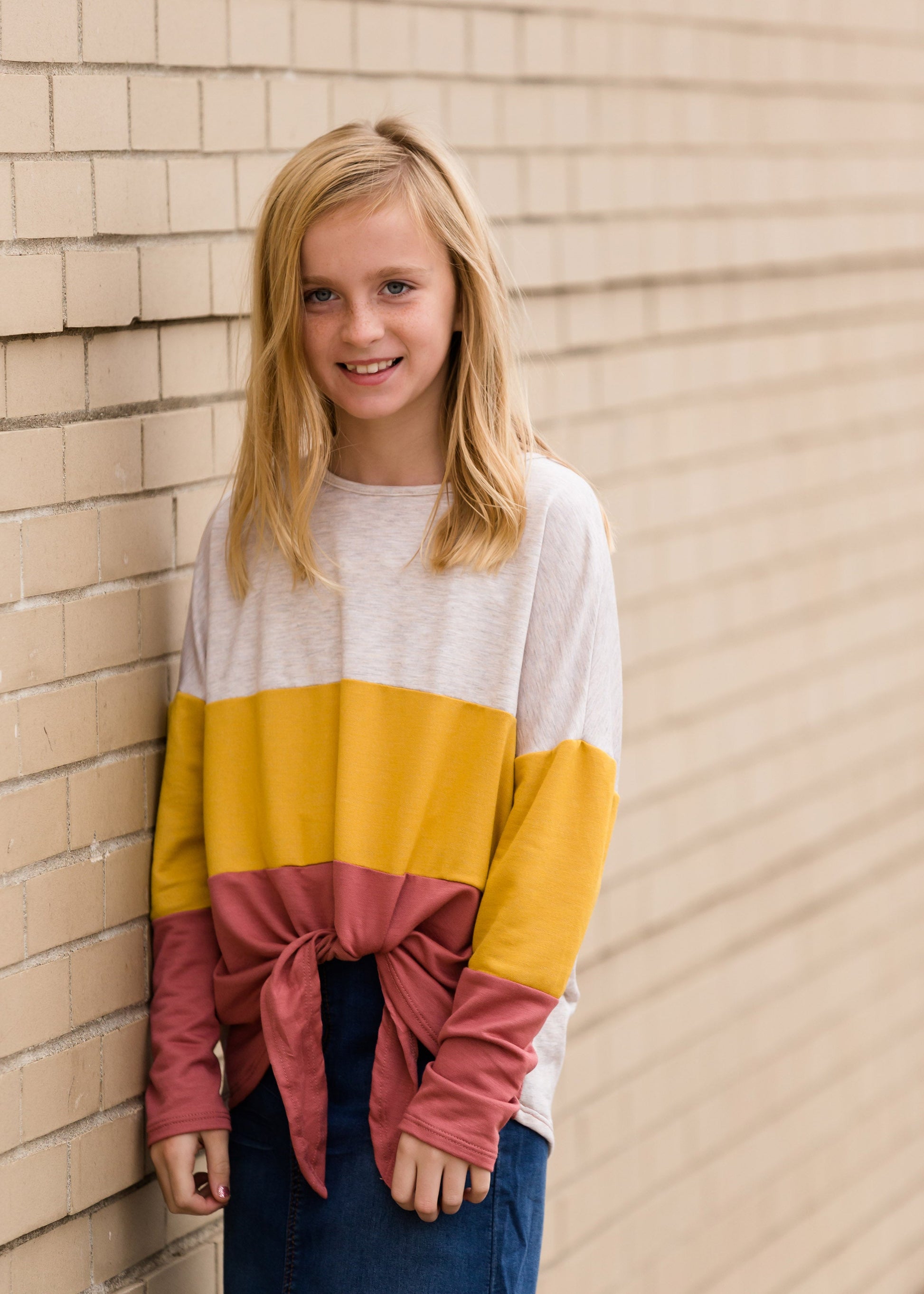 Color Block Knot Front Top - FINAL SALE Tops