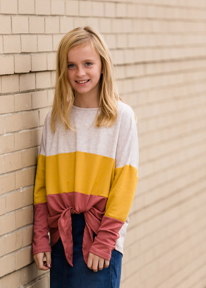 Color Block Knot Front Top - FINAL SALE Tops