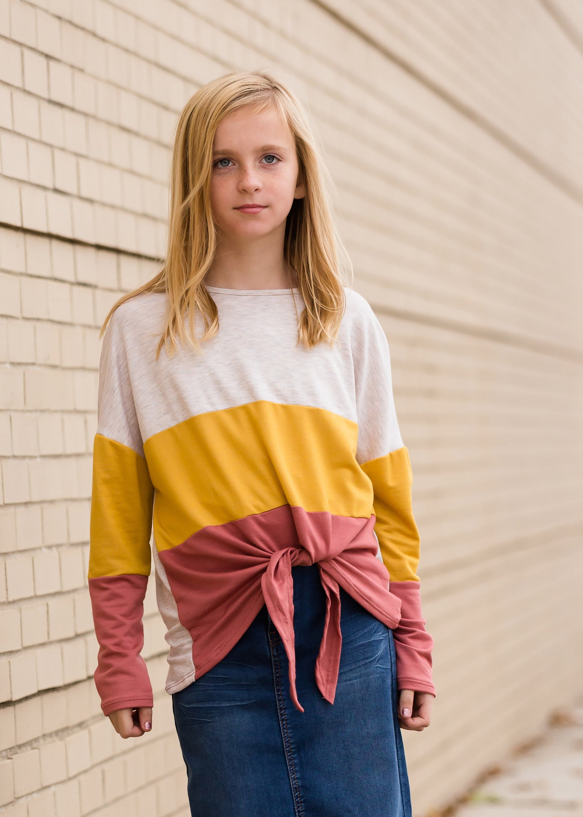 Color Block Knot Front Top - FINAL SALE Tops