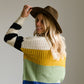 Color Block Slouch Raw Hem Sweater - FINAL SALE Tops