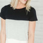 Color Block Striped Tee Tops