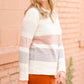 Color Block Textured Sweater Tops Staccato