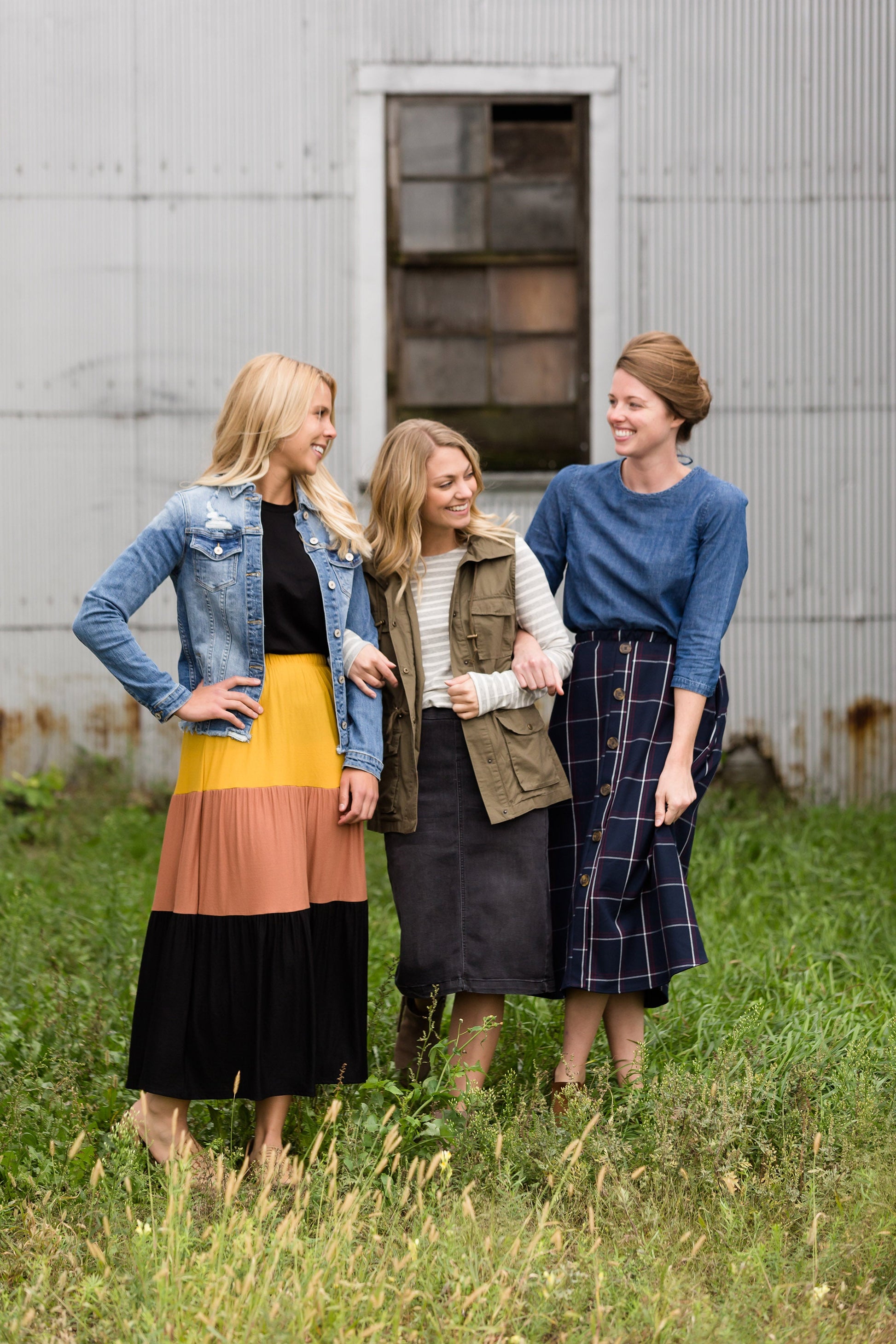 Color Block Tiered Midi Skirt - FINAL SALE Skirts