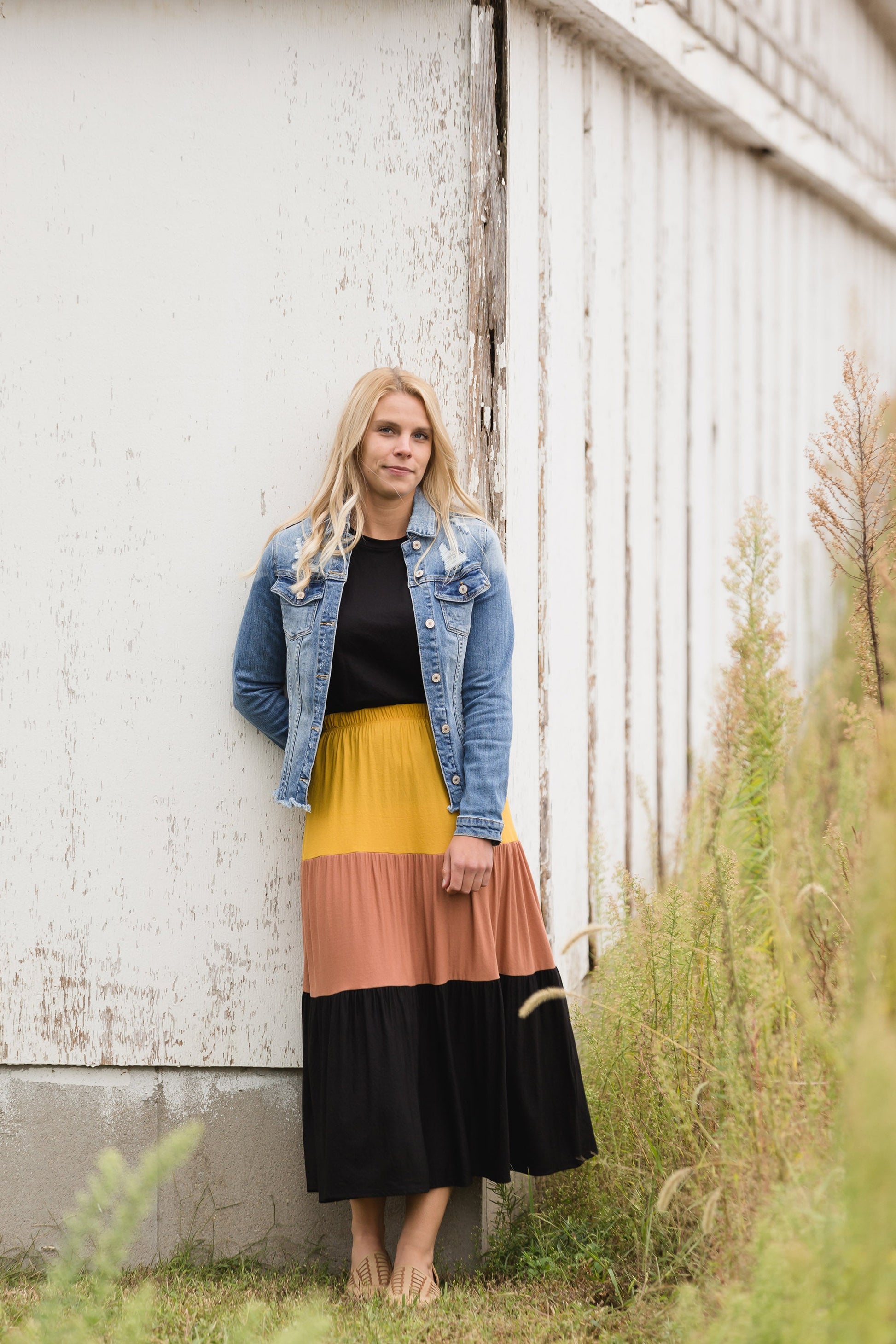 Color Block Tiered Midi Skirt - FINAL SALE Skirts