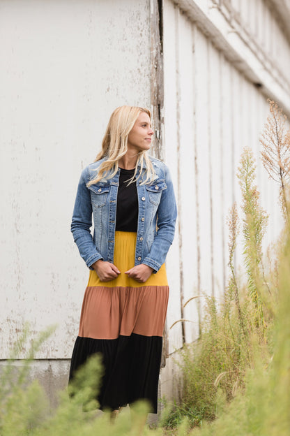 Color Block Tiered Midi Skirt - FINAL SALE Skirts