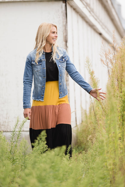 Color Block Tiered Midi Skirt - FINAL SALE Skirts