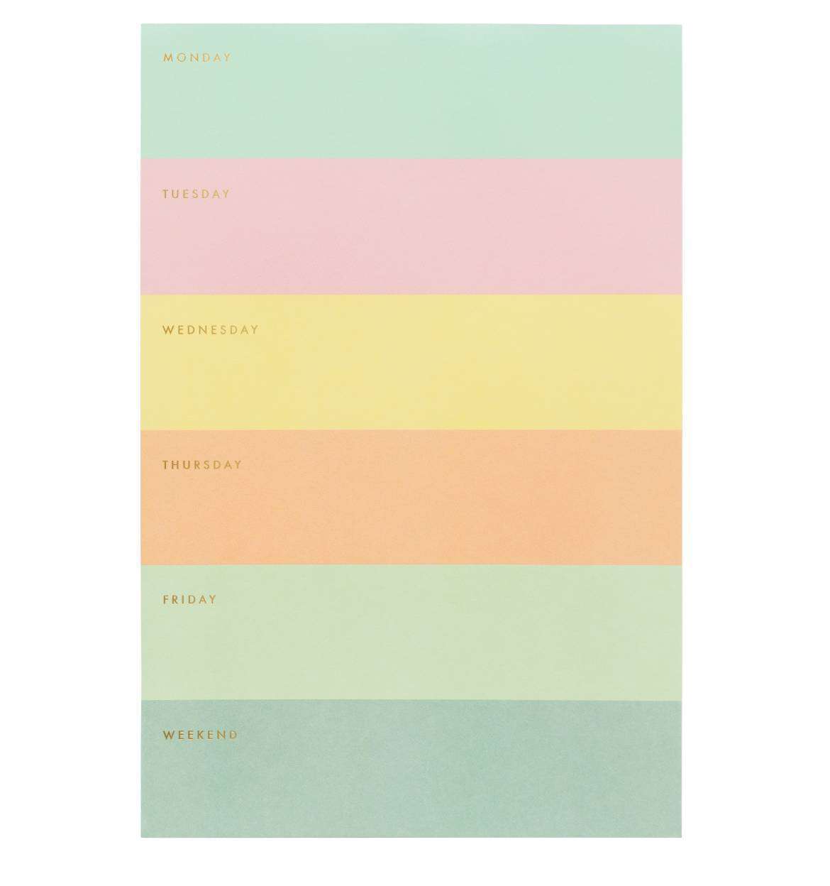 Affordable Memo Pad green, pink, yellow days of the week
