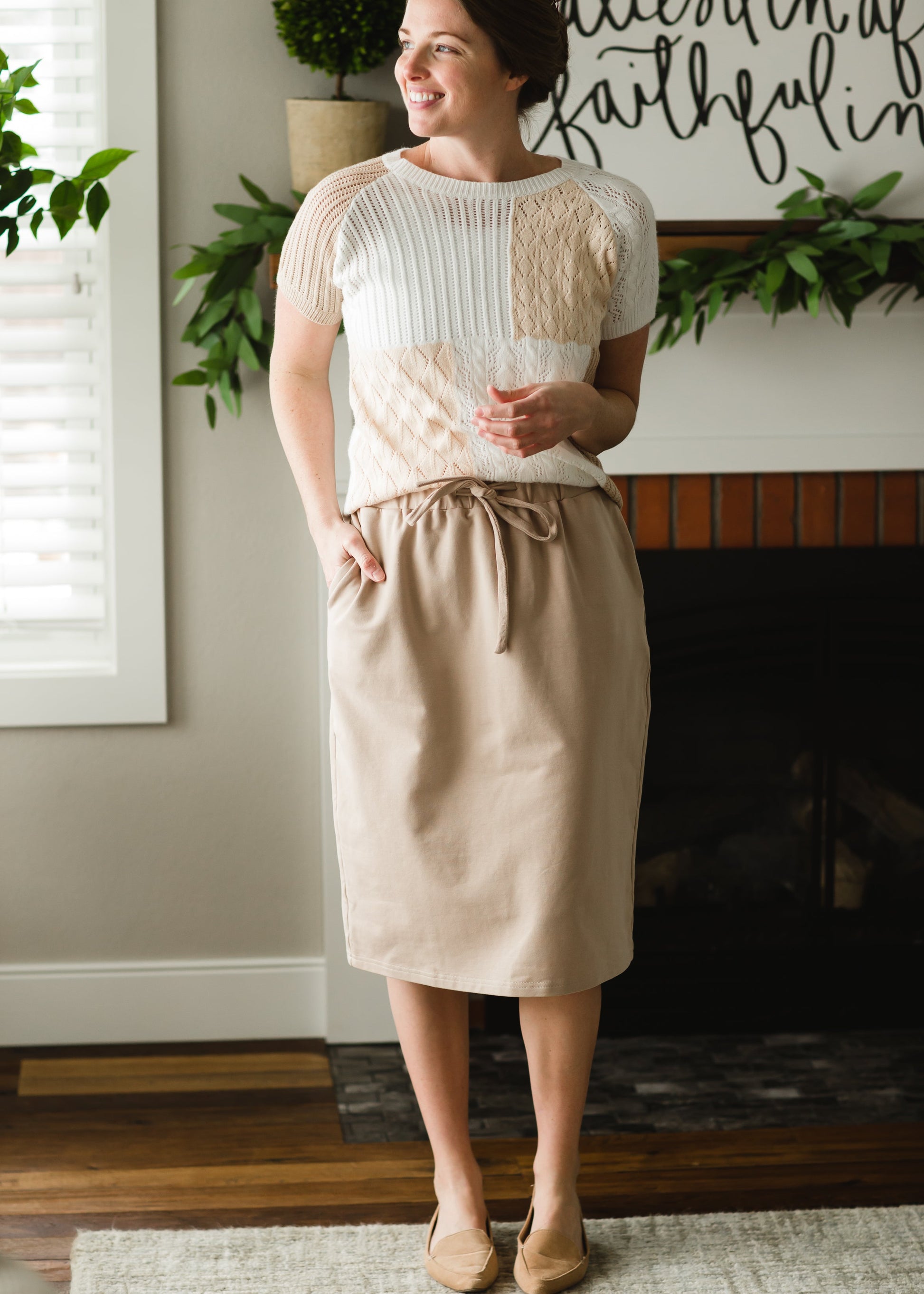 Colorblock Knit Short Sleeve Top - FINAL SALE Tops