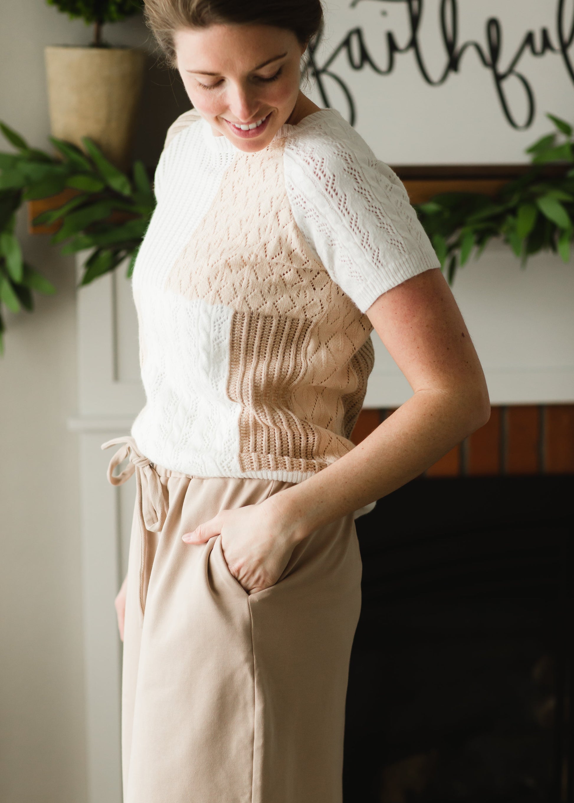 Colorblock Knit Short Sleeve Top - FINAL SALE Tops
