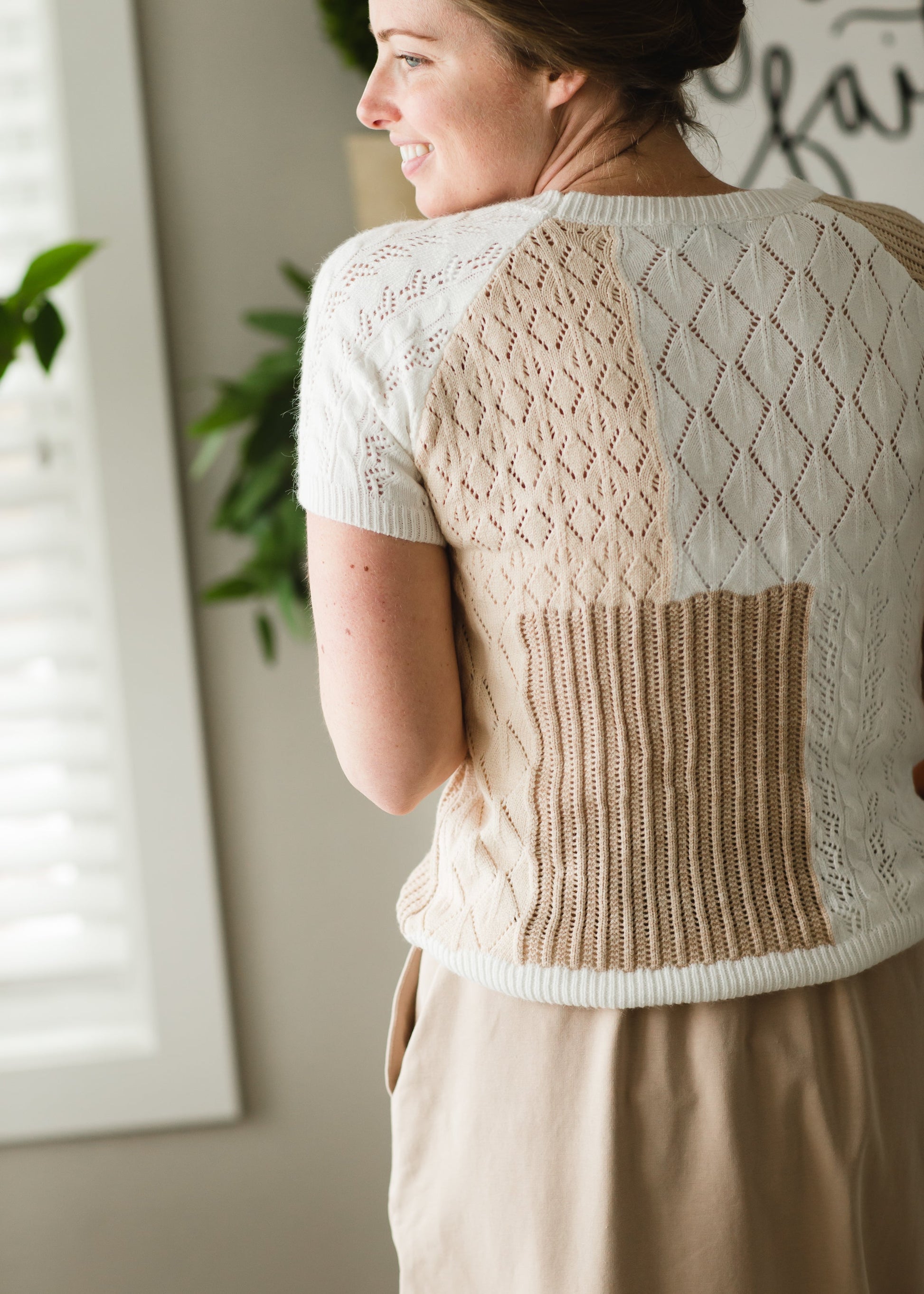 Colorblock Knit Short Sleeve Top - FINAL SALE Tops