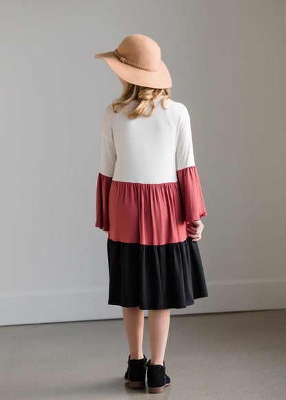 Colorblock Long Sleeve Midi Dress - FINAL SALE Dresses