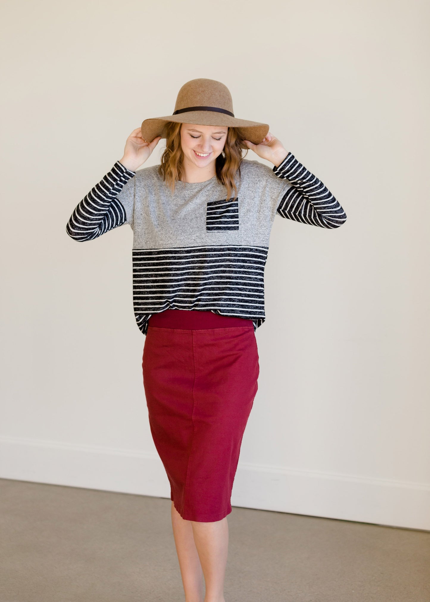 Colorblock Long Sleeve Striped Top - FINAL SALE Tops
