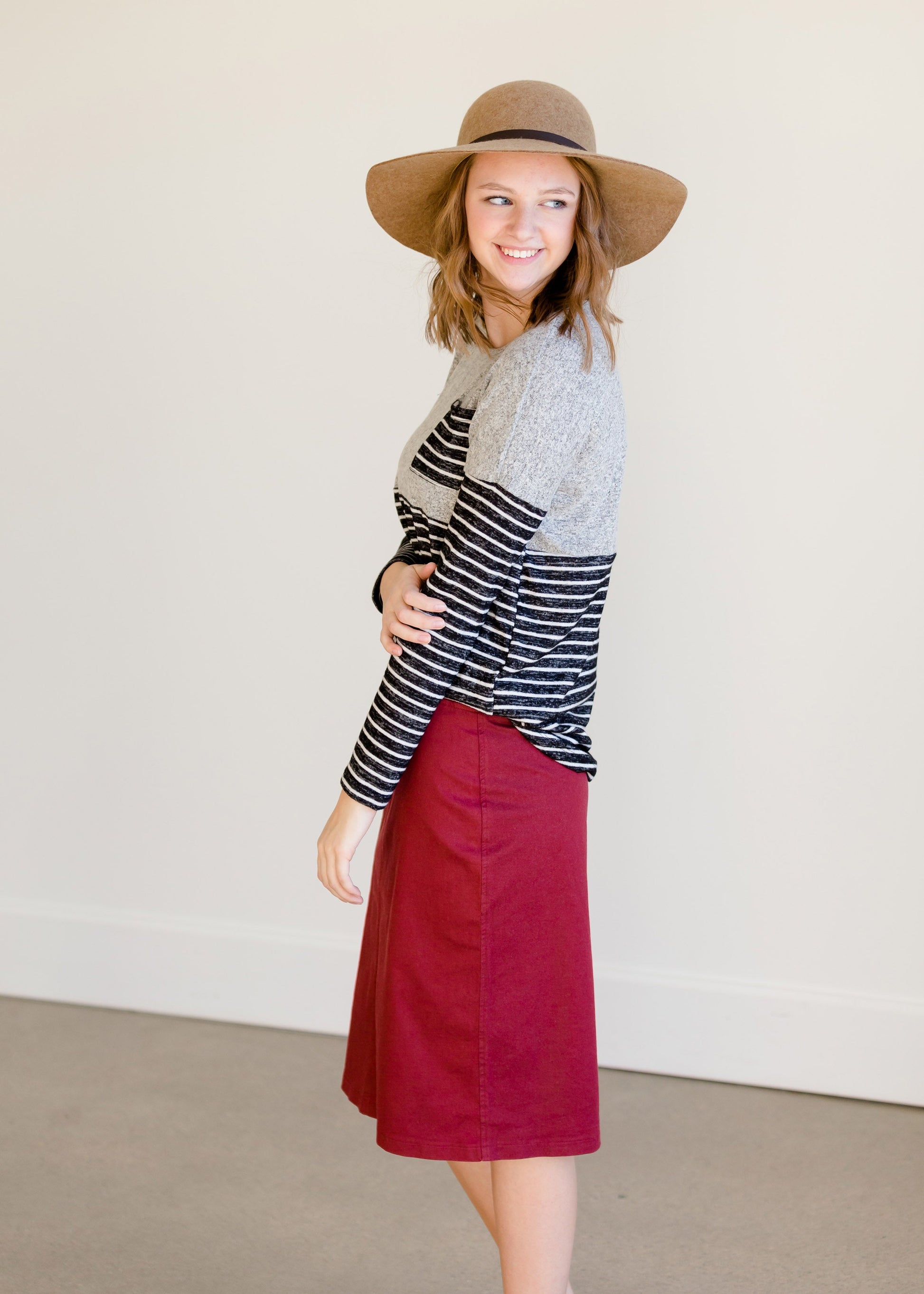 Colorblock Long Sleeve Striped Top - FINAL SALE Tops