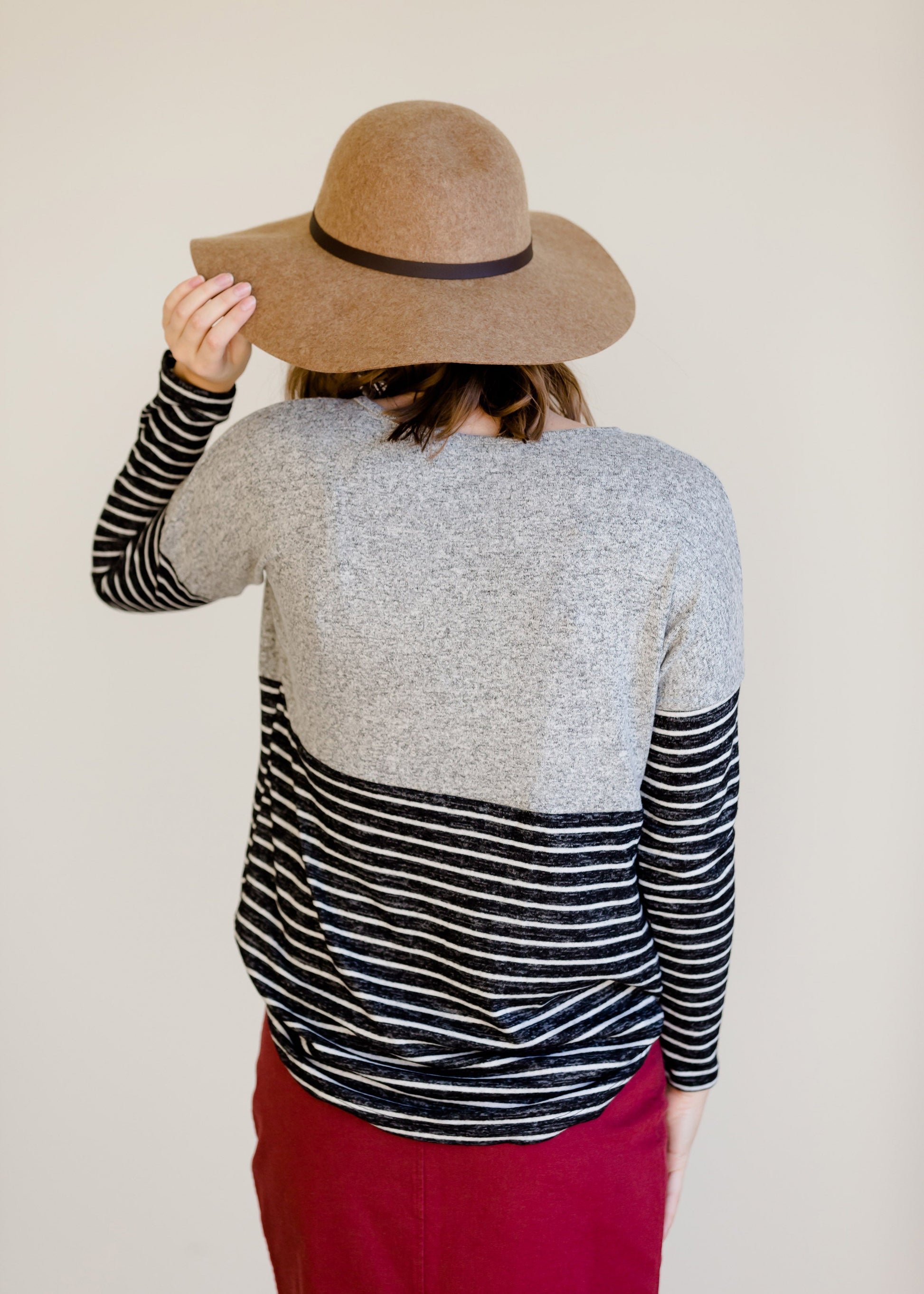 Colorblock Long Sleeve Striped Top - FINAL SALE Tops