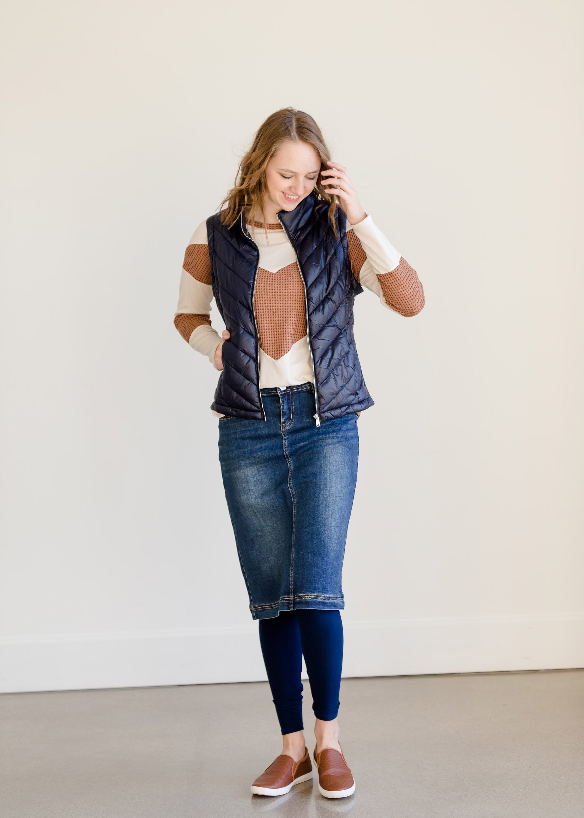 Colorblock Long Sleeve Thermal Top - FINAL SALE Tops