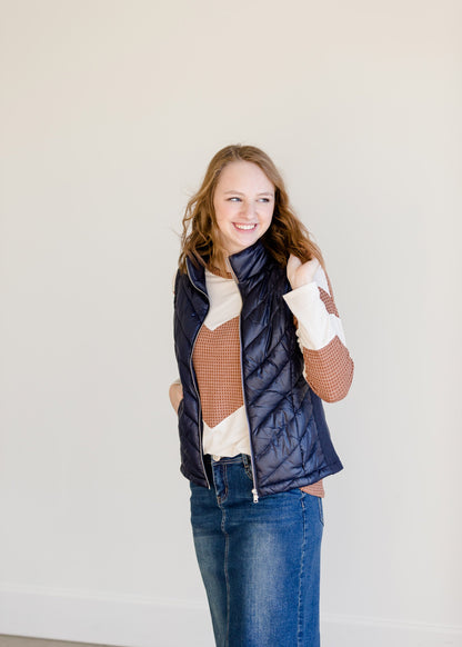 Colorblock Long Sleeve Thermal Top - FINAL SALE Tops