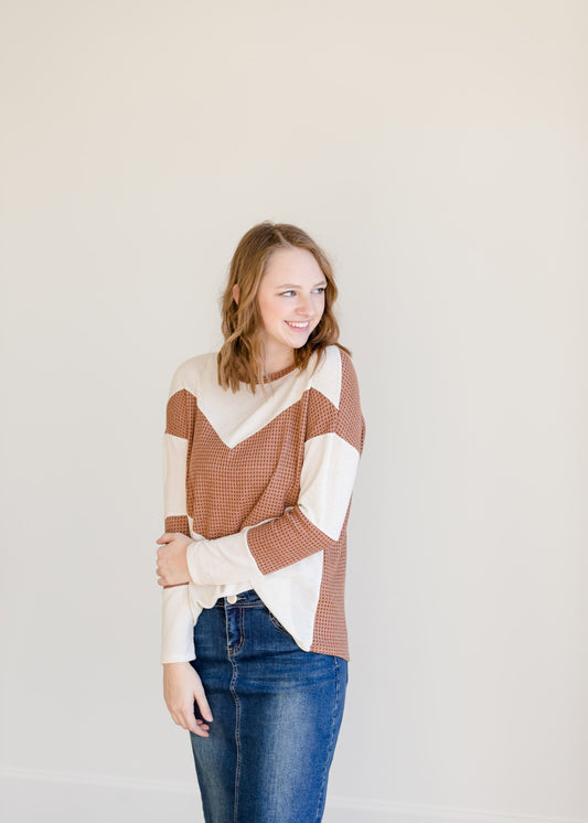 Colorblock Long Sleeve Thermal Top - FINAL SALE Tops
