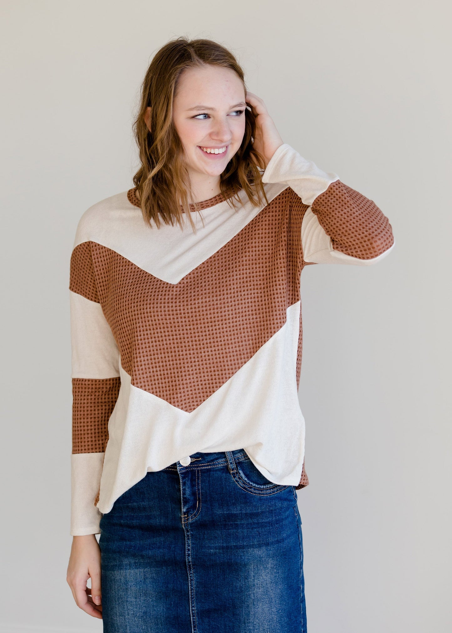Colorblock Long Sleeve Thermal Top - FINAL SALE Tops