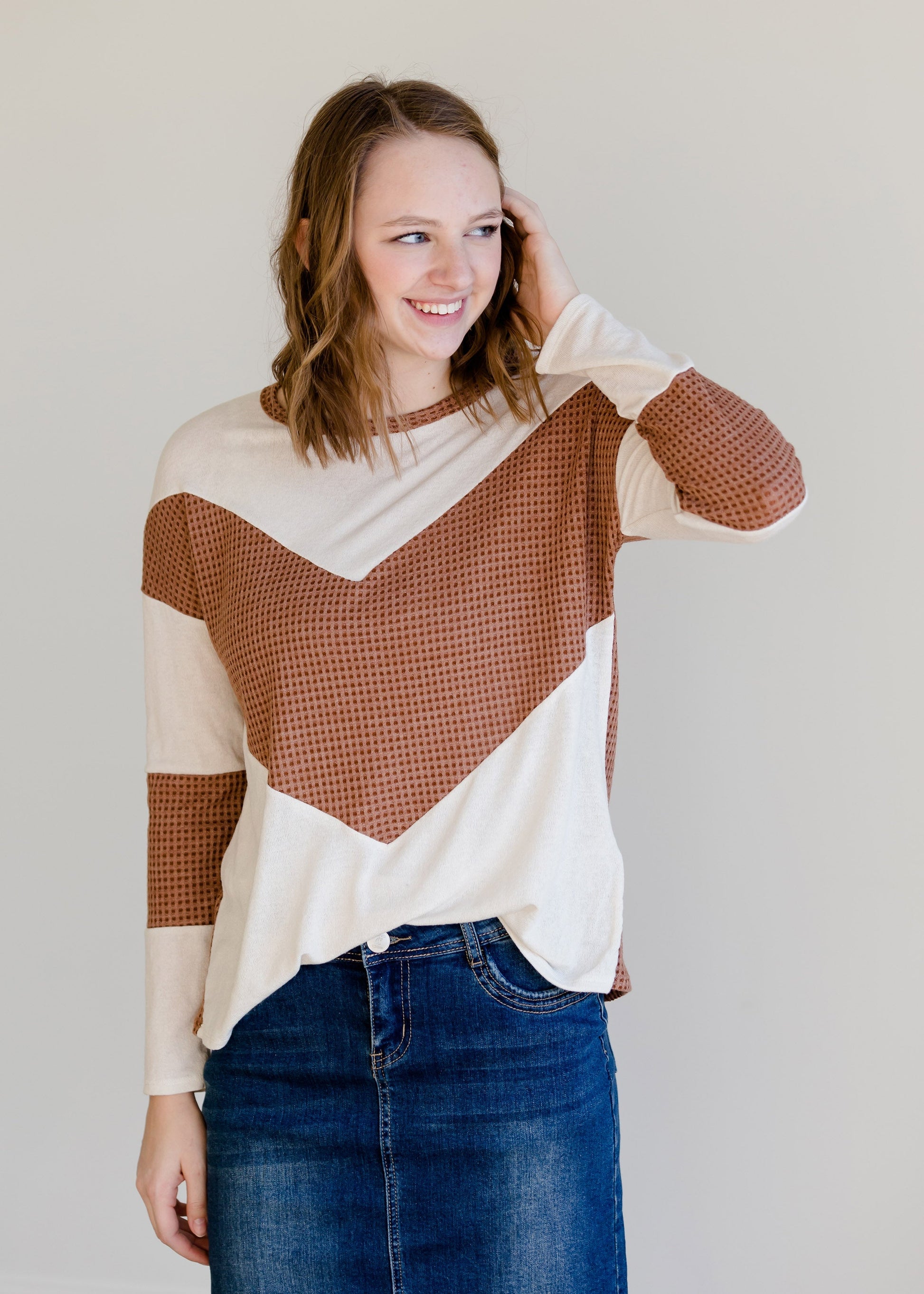 Colorblock Long Sleeve Thermal Top - FINAL SALE Tops