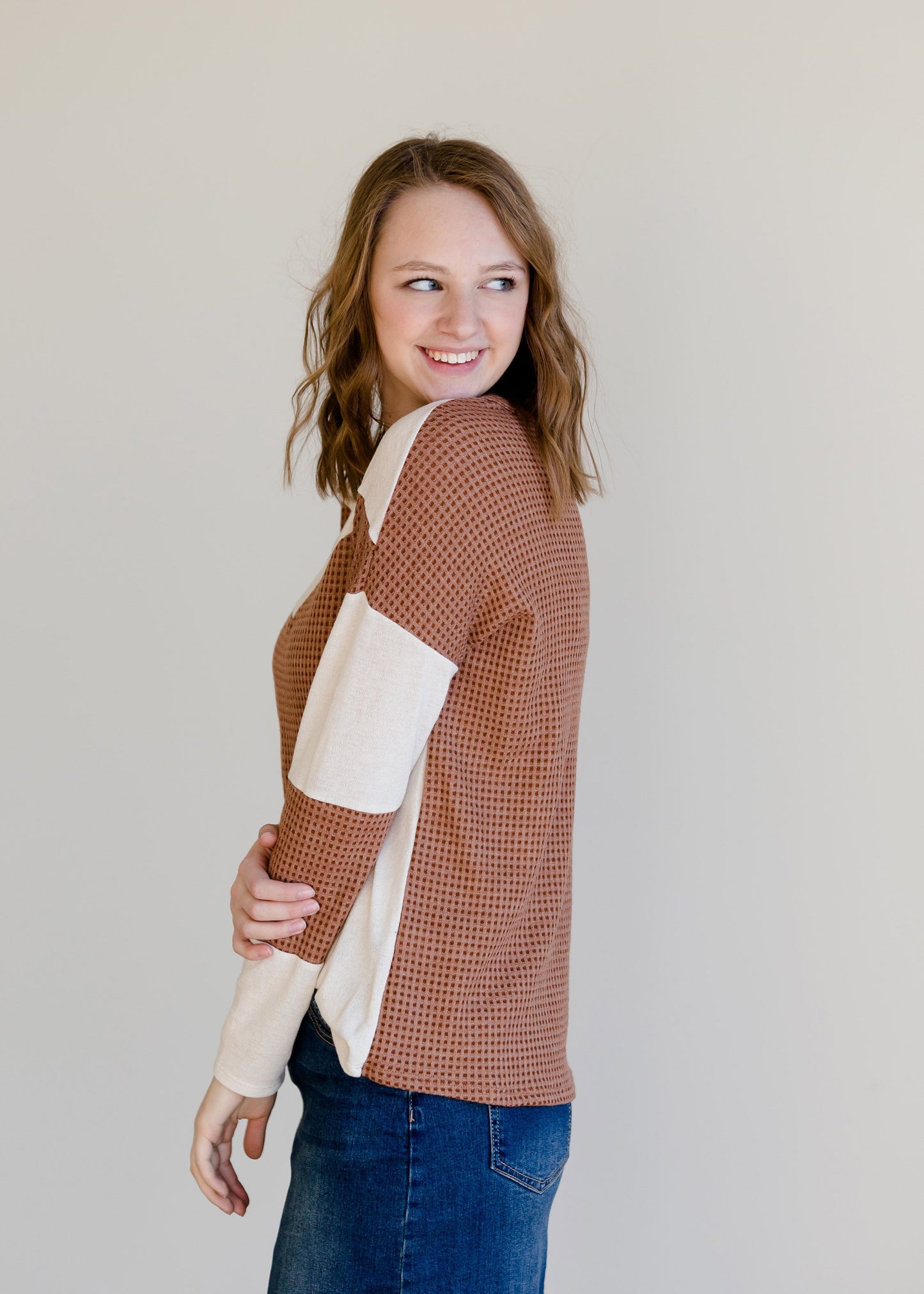 Colorblock Long Sleeve Thermal Top - FINAL SALE Tops