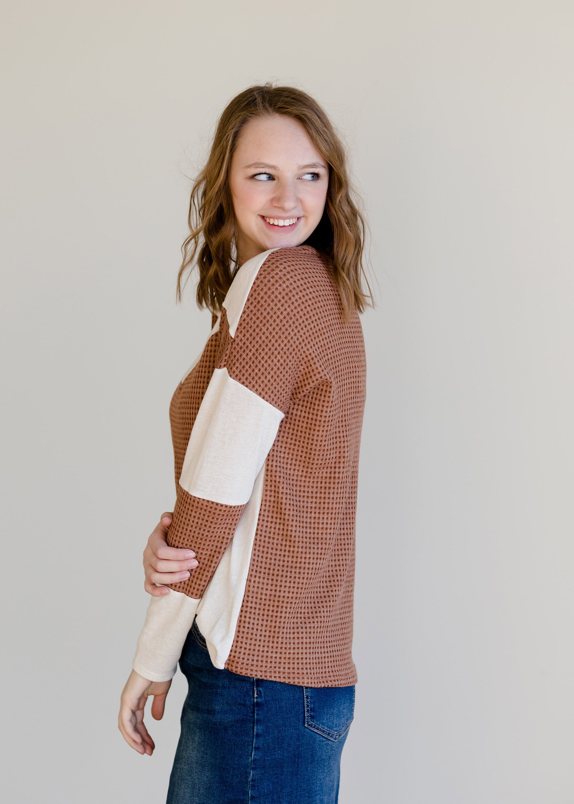 Colorblock Long Sleeve Thermal Top - FINAL SALE Tops