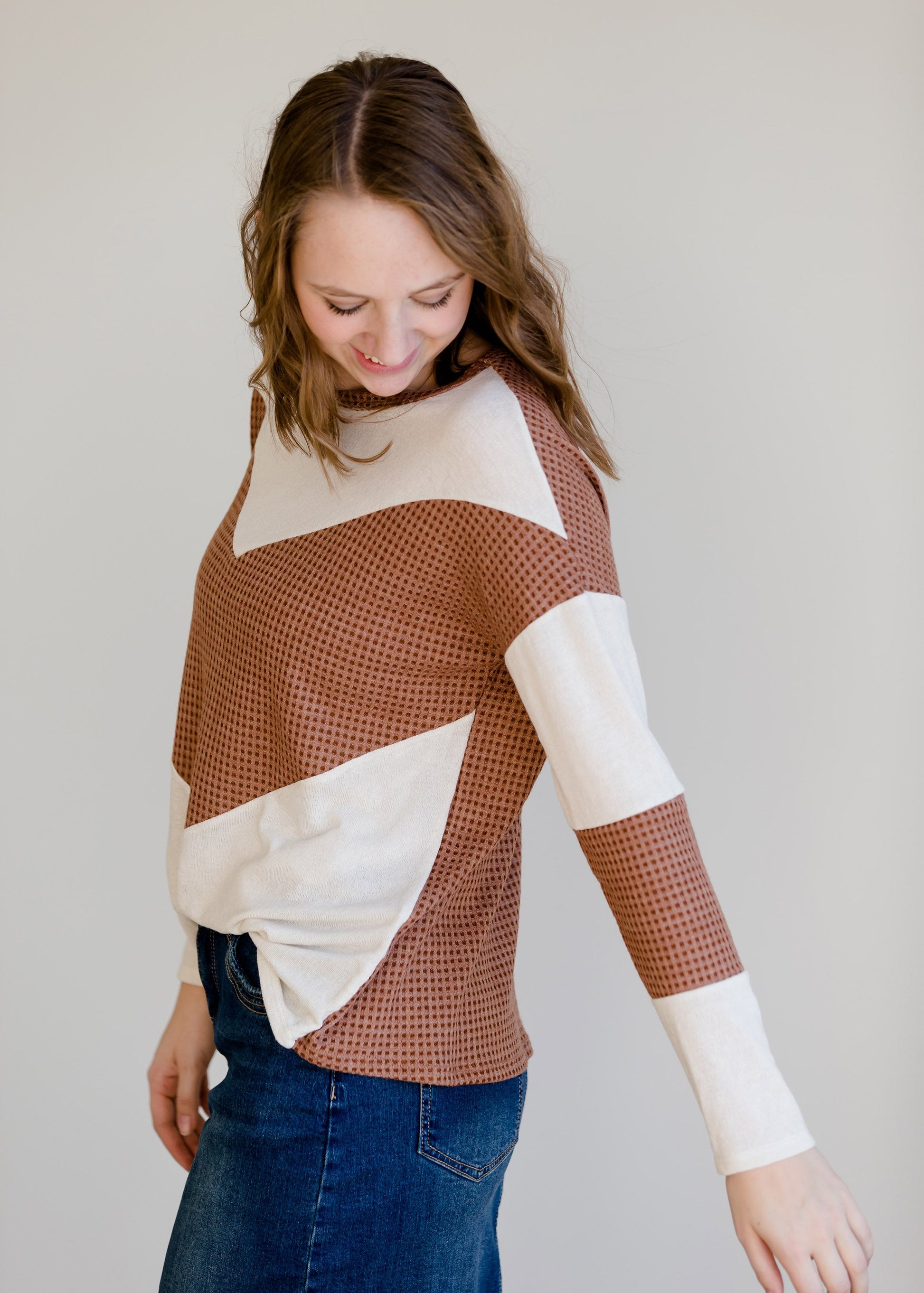 Colorblock Long Sleeve Thermal Top - FINAL SALE Tops