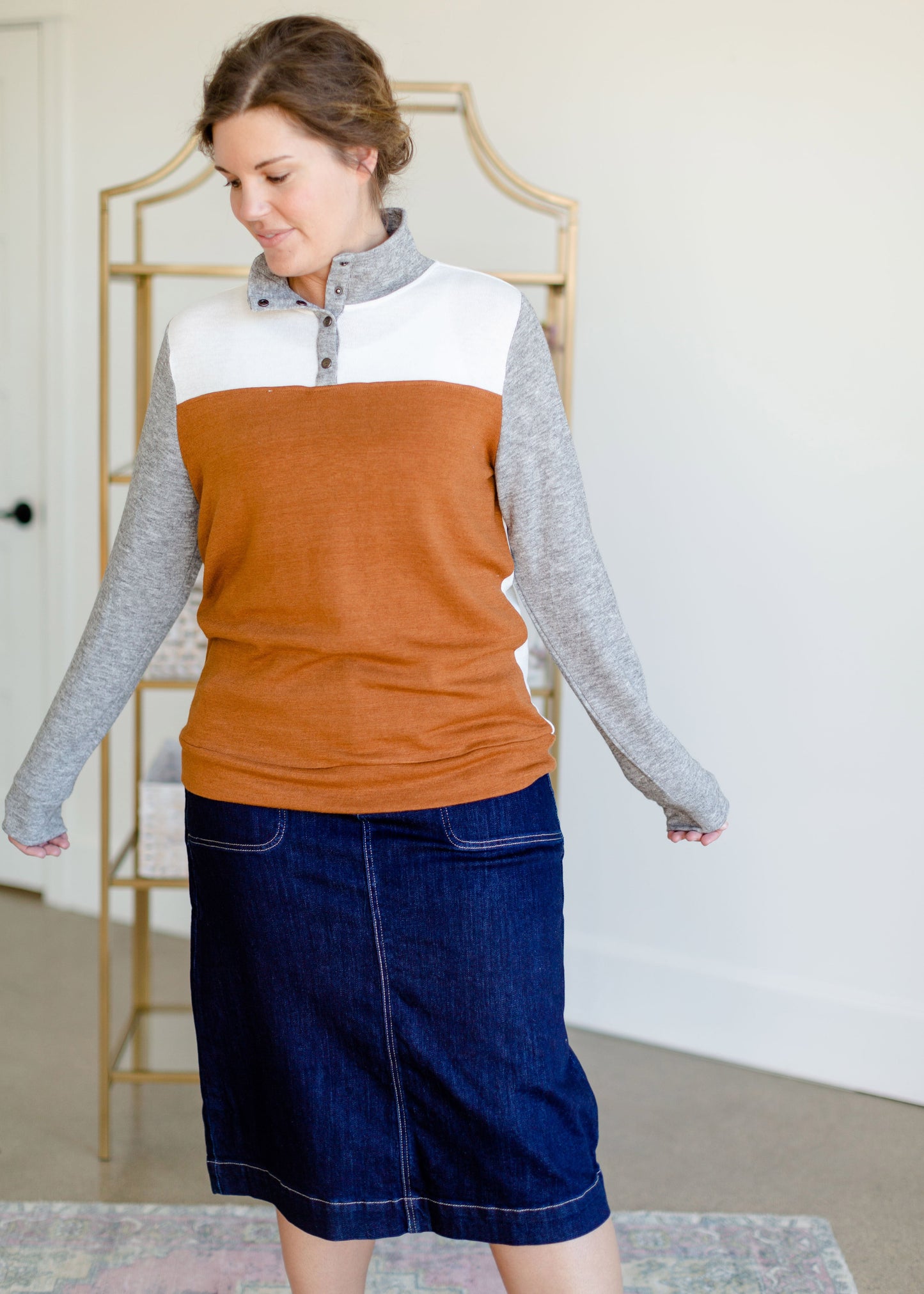 Colorblock Pullover Sweater Tops Doe & Rae
