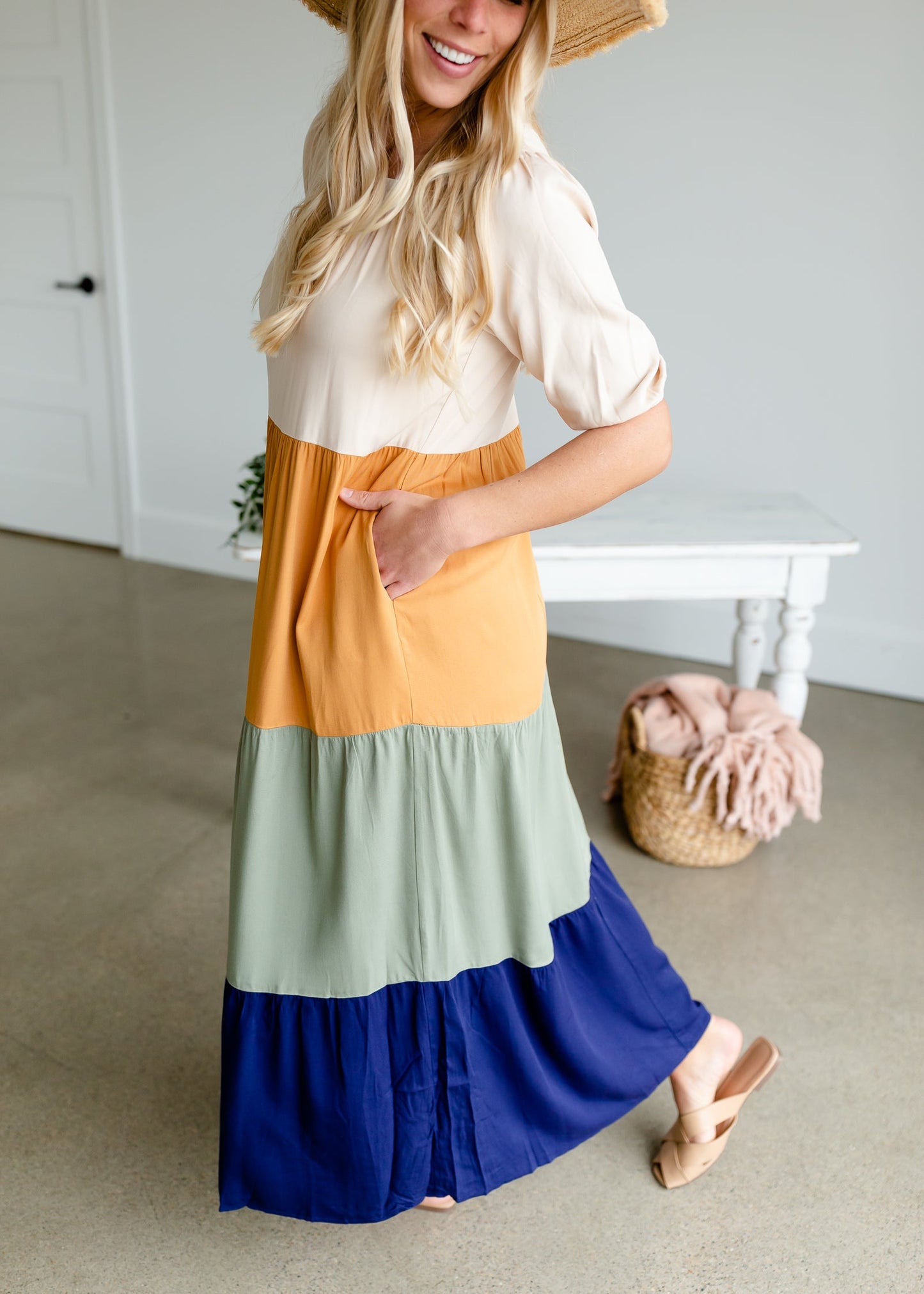 Colorblock Square Neck Maxi Dress - FINAL SALE Dresses