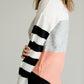 Colorblock Striped Knit Sweater-FINAL SALE Tops
