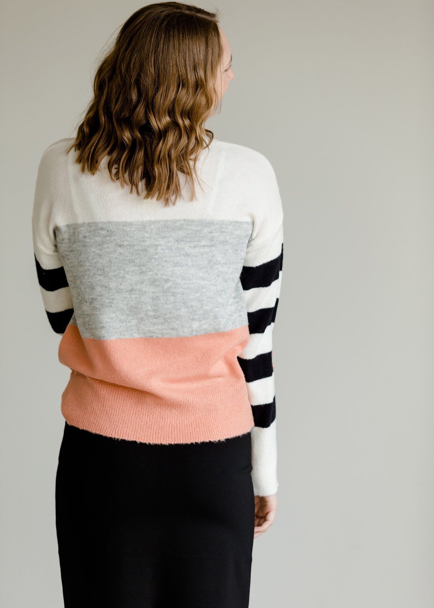 Colorblock Striped Knit Sweater-FINAL SALE Tops
