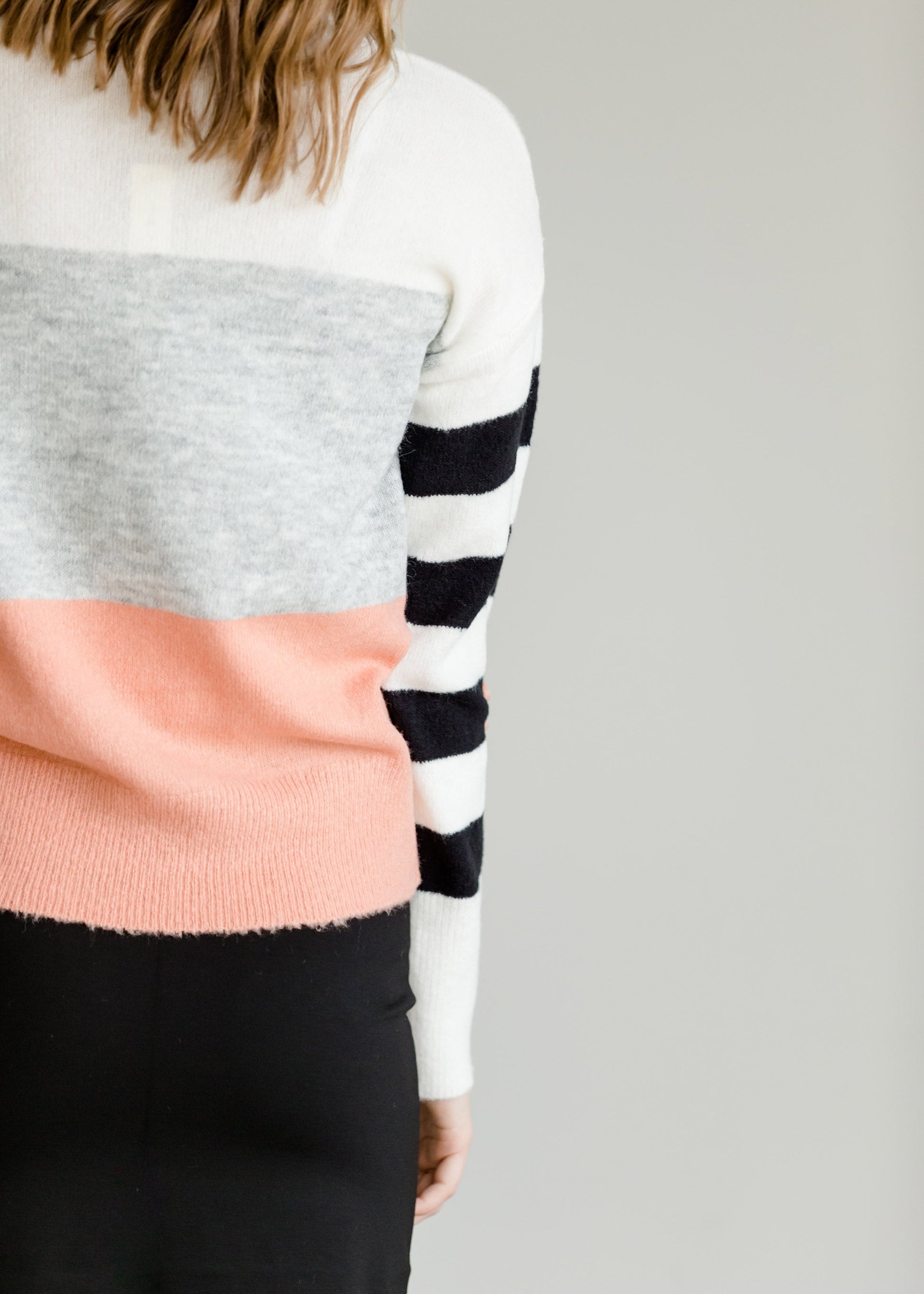 Colorblock Striped Knit Sweater-FINAL SALE Tops
