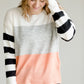 Colorblock Striped Knit Sweater-FINAL SALE Tops