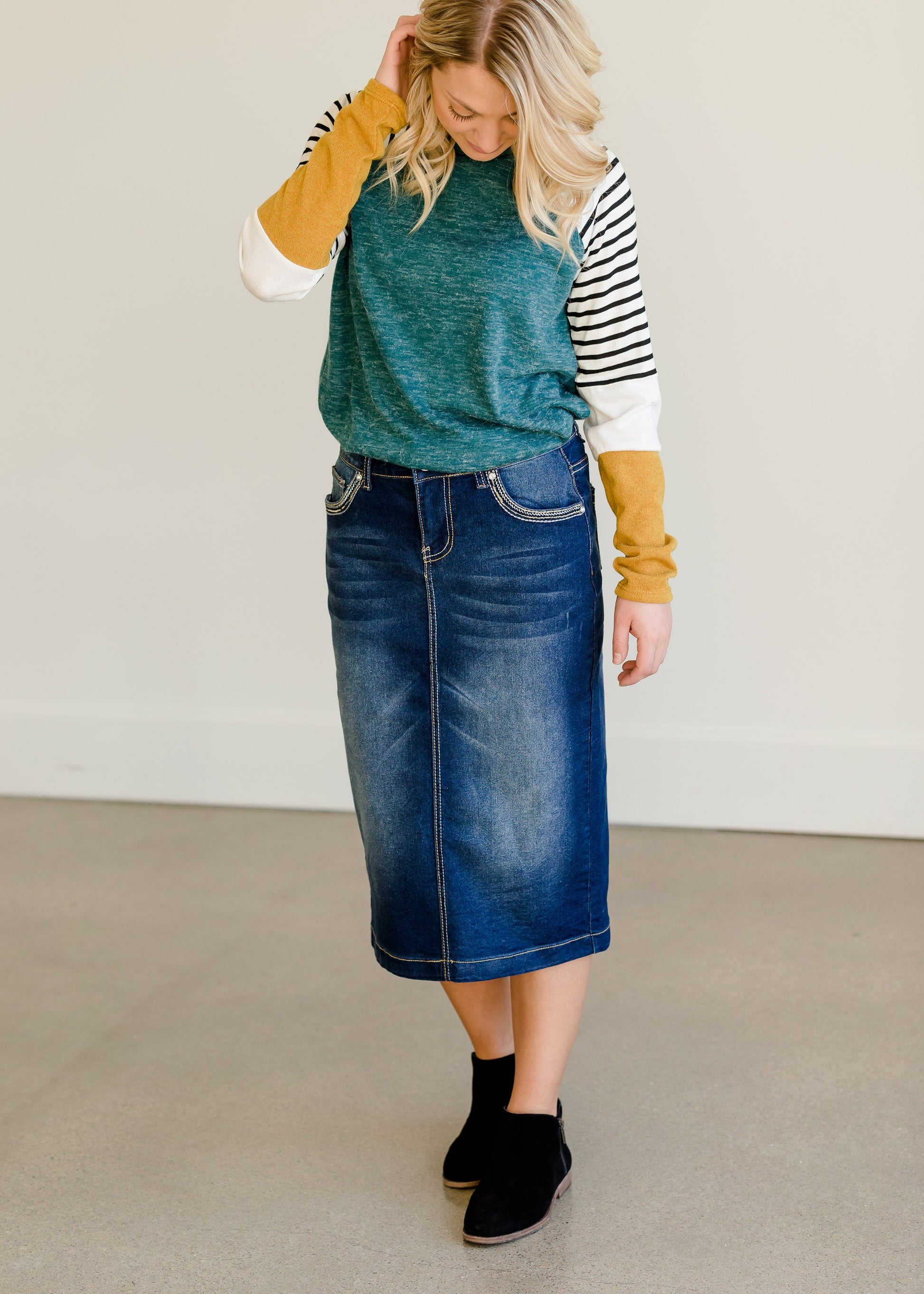 Colorblock Striped Raglan Top - FINAL SALE Tops