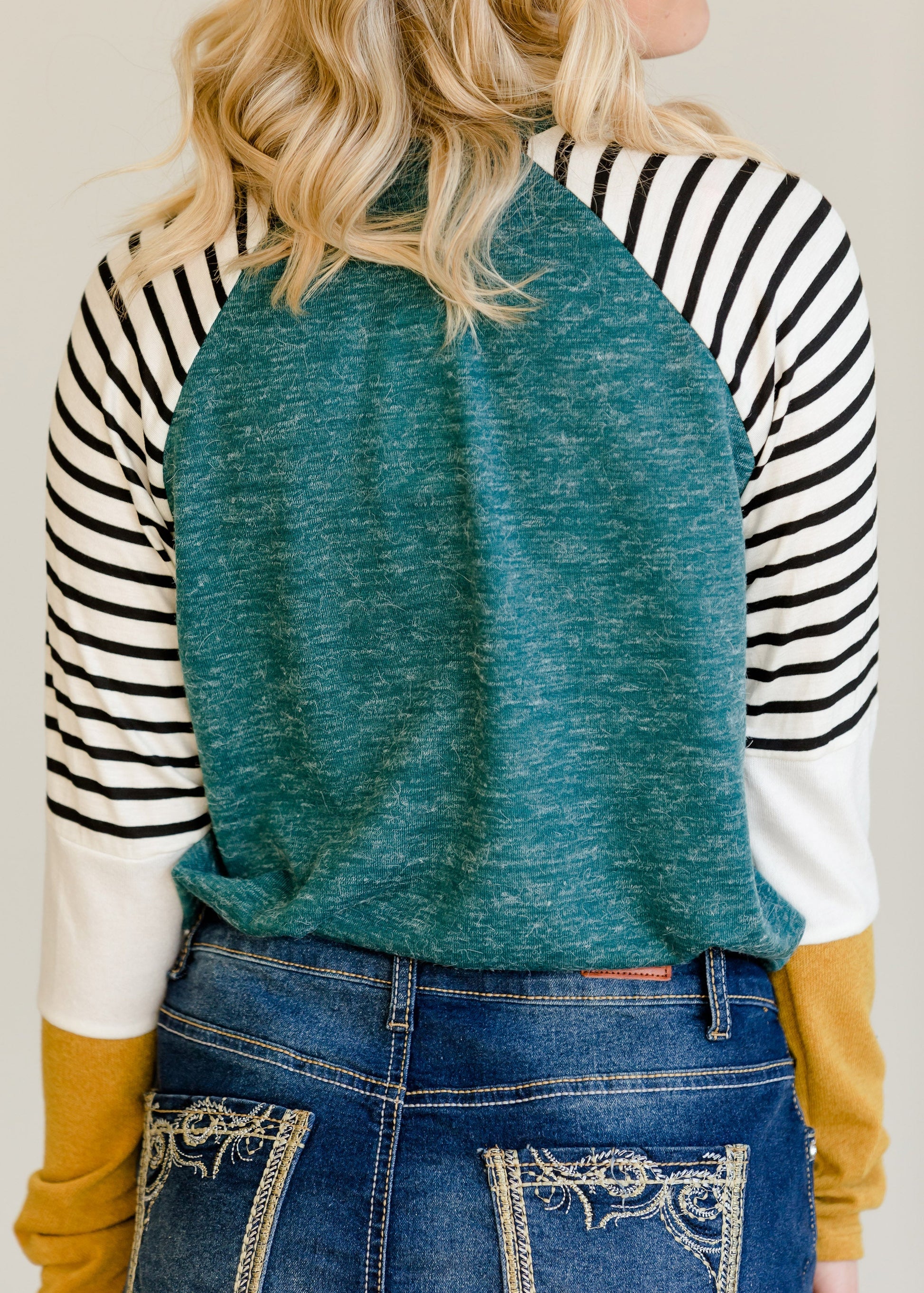 Colorblock Striped Raglan Top - FINAL SALE Tops