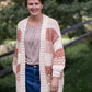 Colorblock Textured Sweater Knit Cardigan Tops Polagram