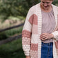 Colorblock Textured Sweater Knit Cardigan Tops Polagram