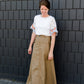 khaki a-line long skirt